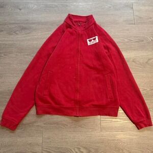 Vintage Y2K Ray-Ban Colorize Full-Zip Sweatshirt Large Red Never Hide 2009